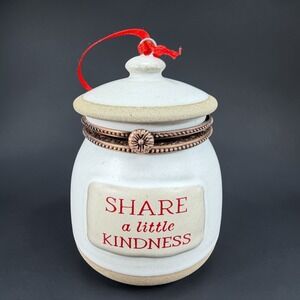 Demdaco Lori Siebert Share a Little Kindness Hinged Ceramic Trinket Jar Ornament